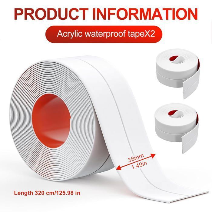 Joint Silicone Blanc Salle de Bain,Taille par rouleau 5m*3.8cm,Ruban — free download