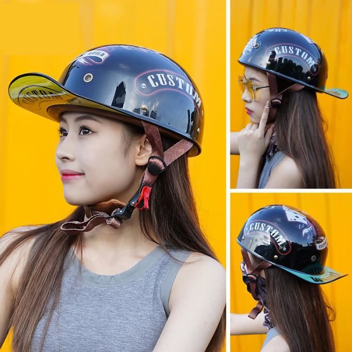 XL Casque de velo ouvert retro pour adultes et enfants demi casque casquette de baseball vintage casques Cdiscount Sport