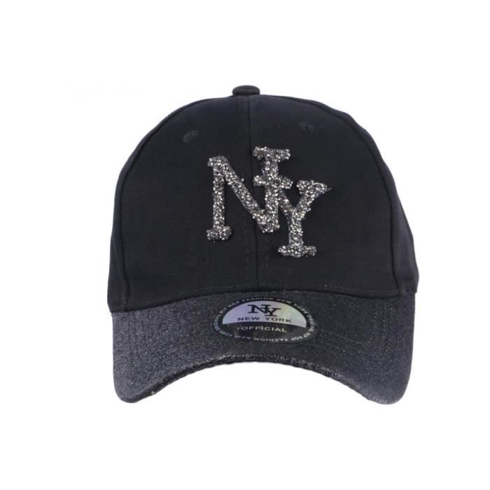 Casquette NY Strass Palmier Noir, casquette baseball fashion livré 48h