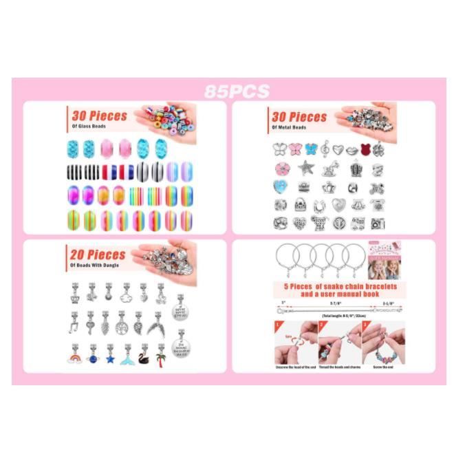 Kit De Fabrication De Bandeaux Pour Filles – 88 Pièces, Sirènes Et Licornes, Boîte Cadeau, 5-12 Ans.