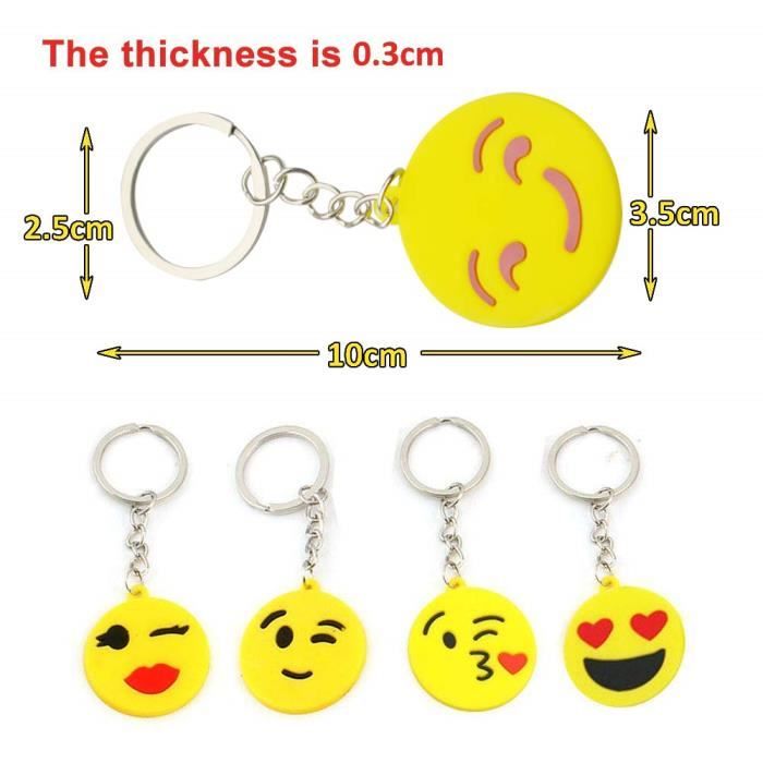BESTZY 30 pcs Mini Porte clé Emoji,Smileys Keychain Mignon Emoji