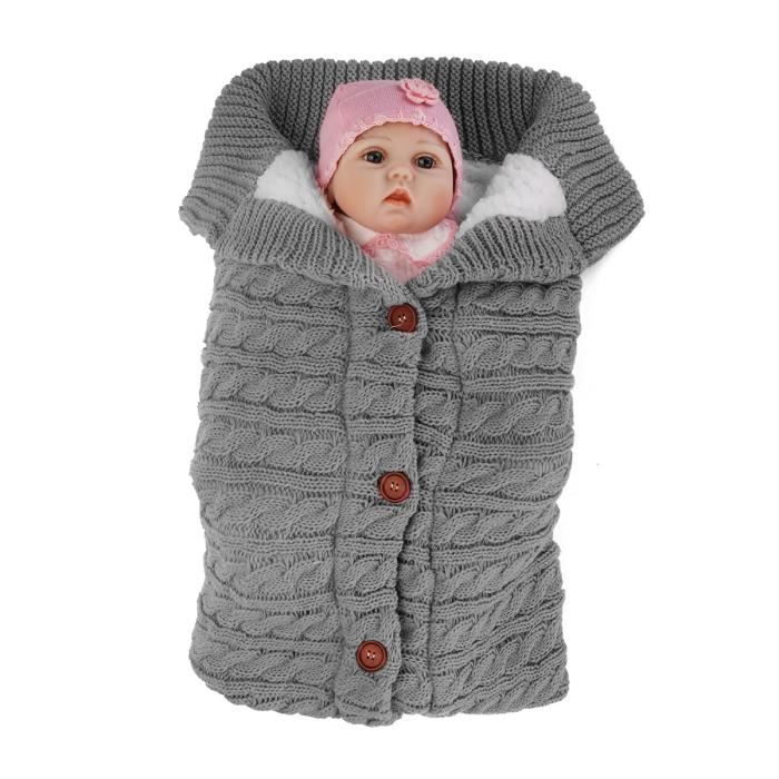 Couverture grise d'hiver de poussette d'hiver nouveau-né ou sac de couchage