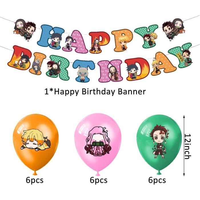 Set De Décoration Fête Anniversaire Thème Demon Hunters - Vaisselle Jetable, Ballons, Accessoires (style 2)