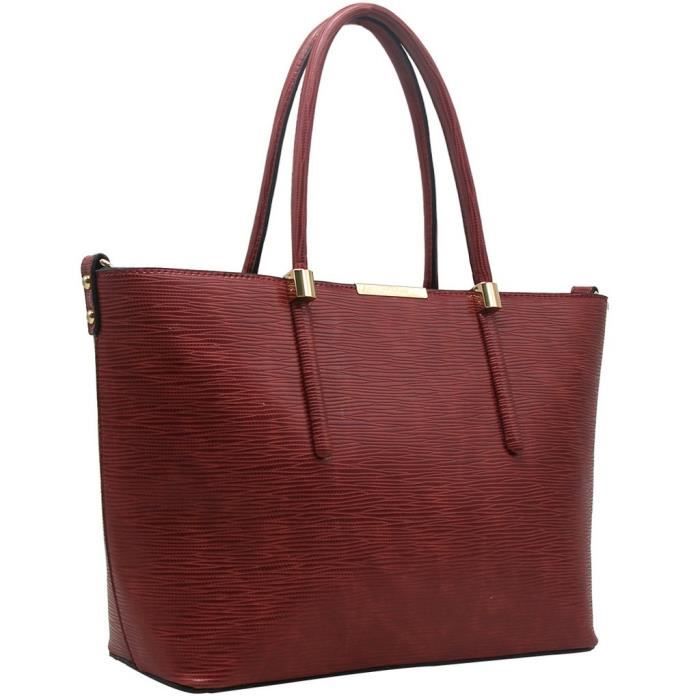 CRAZYCHIC Grand Sac Main Cabas Fourre Tout Femme Cuir Rigide Epi