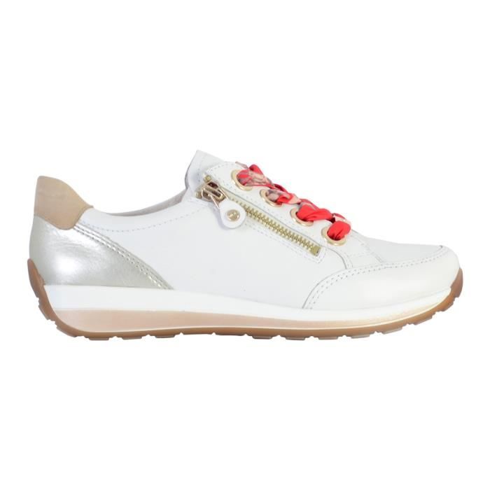 Tennis Basket Basses Ara Osaka Highsoft Blanc Rouge Femme Lacets