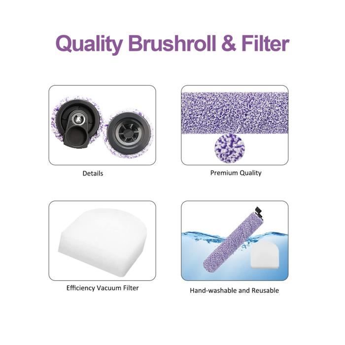 Ensemble de filtres lavables pour aspirateur Shark HydroVac 3 en 1 multi-pour aspirateur, serpillère et autonettoyant S.WDB1F2 AW201 WD201 WD201 WD101 WD100
