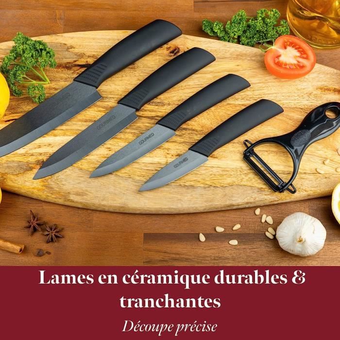 Set de 2 couteaux de cuisine lame en céramique