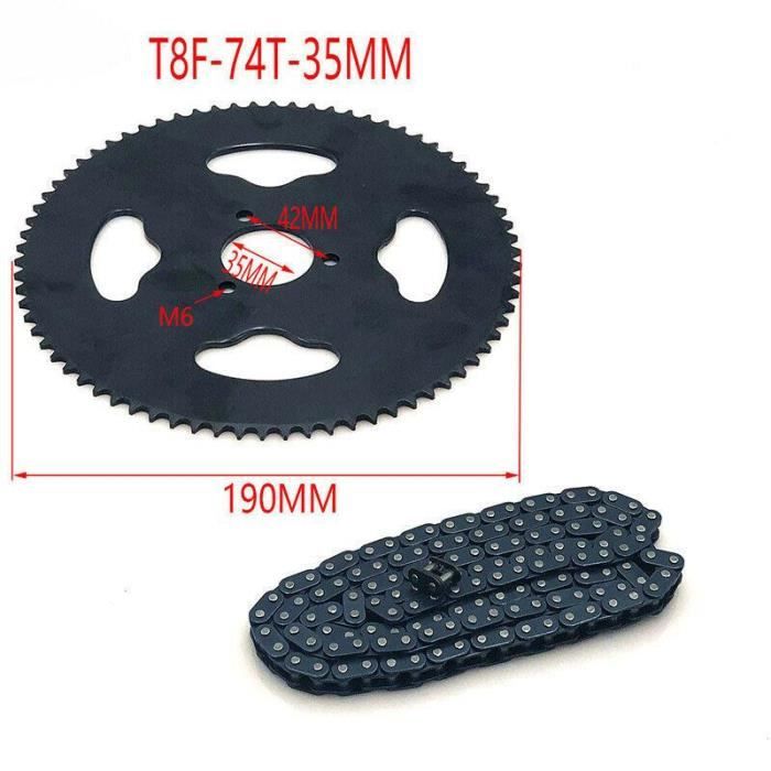 Kit Transmission Mini Moto 6T T8F - Pignon Arrière Et Chaîne - Compatible 47cc 49cc Pocket Bike Quad Rive Chaine Moto Kit Transmission Mini Moto 6T T8F - Pignon Arrière Et Chaîne - Compatible 47cc 49cc Pocket Bike Quad Rive Chaine Moto