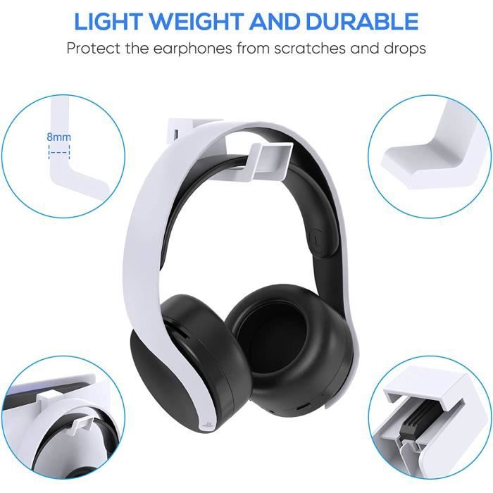 Support Casque Gamer Sans Montage - Avec Coussinet Antidérapant - Pour Bureau, PS5, Etc. - Noir - 5