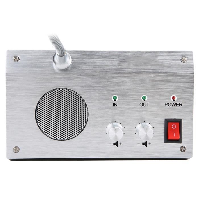 Interphone Bidirectionnel CHROX Pour Guichet - Communication Sans Contact, Haut-parleur 10W, Anti-écho, Enregistrement