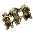 1pc laiton trois singes ornement rétro singe modèles de Statue de la maison de statue - statuette objet de decoration - bibelot-2
