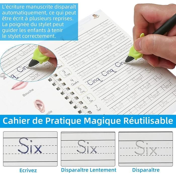 4 Grand Cahier Calligraphie Enfant Magique Francais Réutilisables Groove  Calligraphy Apprendre Ecrire(26 * 18 cm) avec 2 Stylo Magiq - Cdiscount  Bricolage