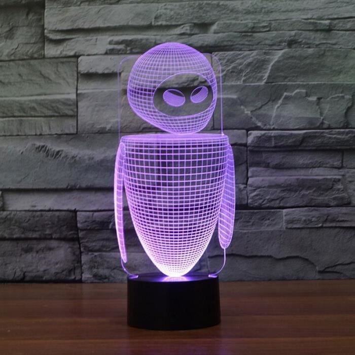 Creative Vision Chambre Robot décoration 3D Shape LED 7 couleurs Changement  Acrylique Touch Control Sculpture Table Lamp - Cdiscount Maison