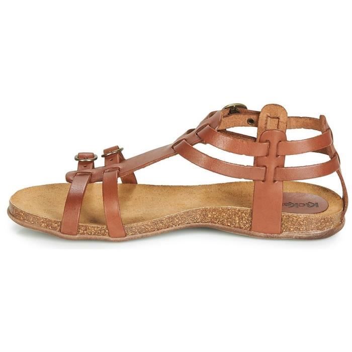 Sandales nu pieds ana femme kickers 281777 Marron Cdiscount