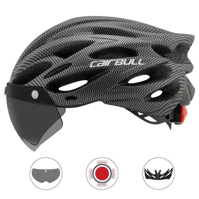 Casque de velo VTT avec visiere amovible et lumiere LED pour hommes et femmes Red Black A Marque Cdiscount Sport