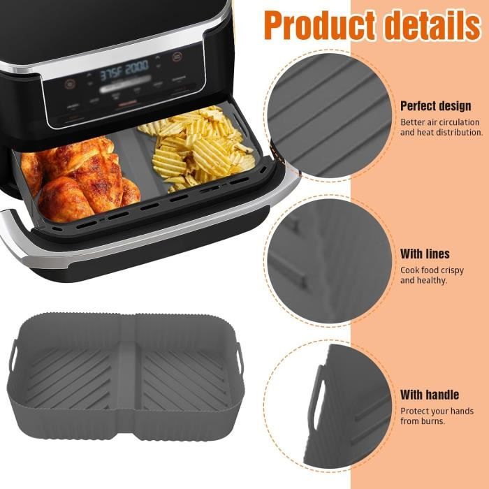 Accesorios Ninja 2024 Accesorios Freidora De Aire Para Ninja AF500EU 10,4L, Para Ninja Foodi Dual Que Incluyen Molde De Silicona, Rejillas Air Fryer Accesorios
