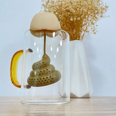 Infuseur à Thé en Silicone Lot de 4 Poignée en Acier Inoxydable Passoire bac D'égouttement