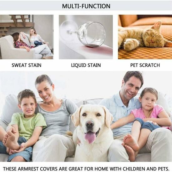 NC Lot De 2 Housses D'accoudoirs Extensibles En élasthanne Pour Chaises, Canapés, Fauteuils Inclinables (noir