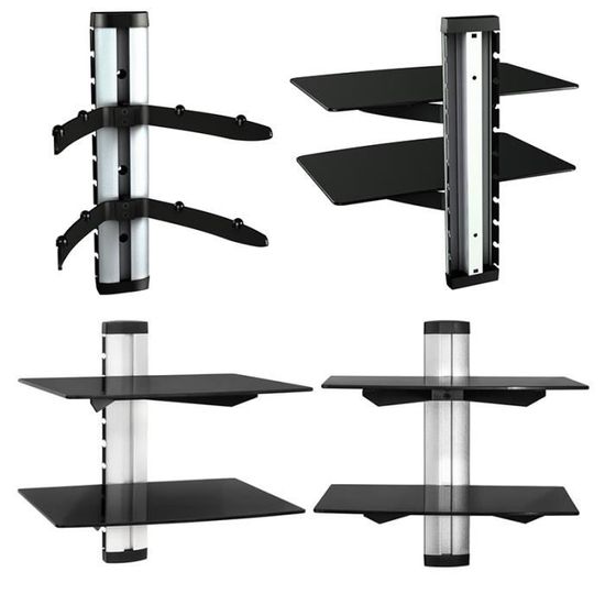 Etagere Mural Support Mural Pour Lecteur Dvd 2 Niveau 30 Cm X