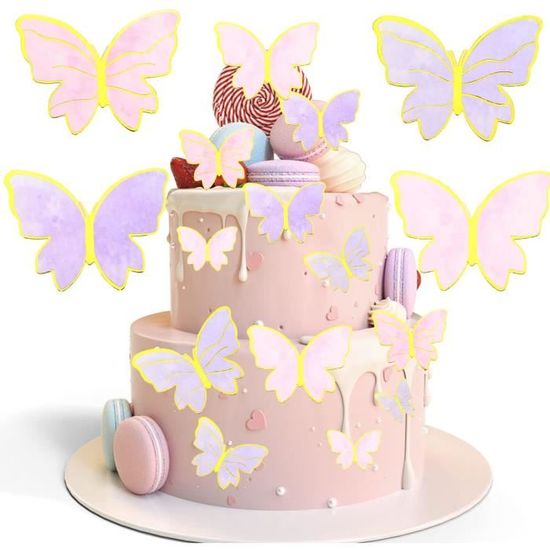 Décoration de gâteau d'anniversaire papillon, décoration de gâteau  papillon, thème papillon