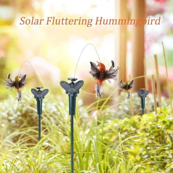 Colibri Solaire De Jardin – Oscille, Panneau Solaire + Piles AAA, 13x8x8 Cm, Décor Extérieur