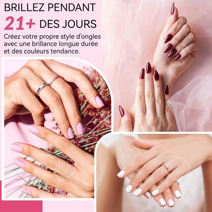 Kit De Manucure 20 Pièces Avec Lampe UV - Pour Faire Ses Ongles Soi-même Comme En Institut