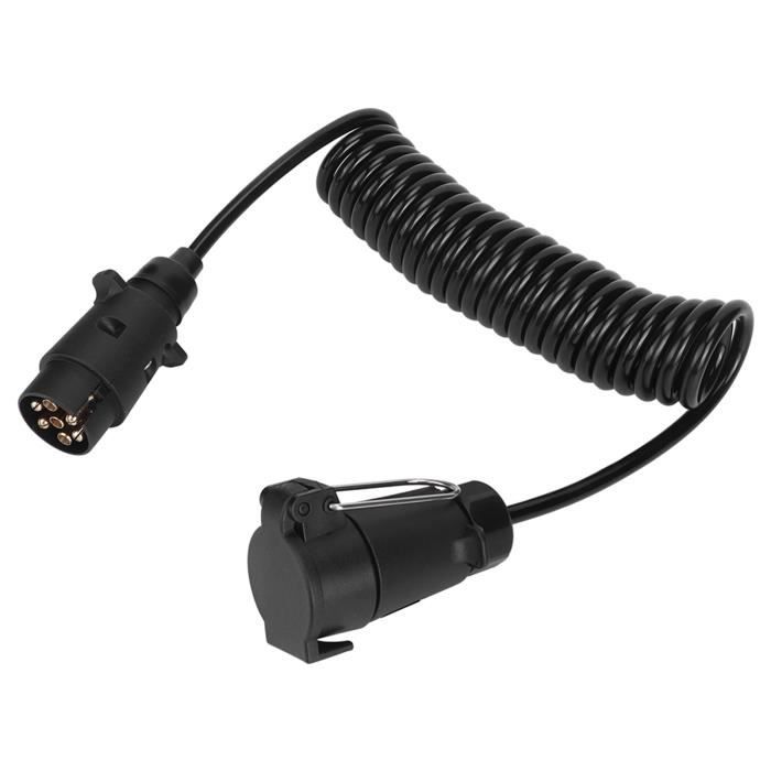 Connecteur de remorque, 7 broches 12 V en cuivre pour câble de remorque | Connecteur de faisceau de câblage de rechange robuste, affichage du signal lumineux de camion, prise et prise