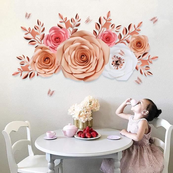 Ariana Décoration murale, aspect 3D, à suspendre, motif de fleurs