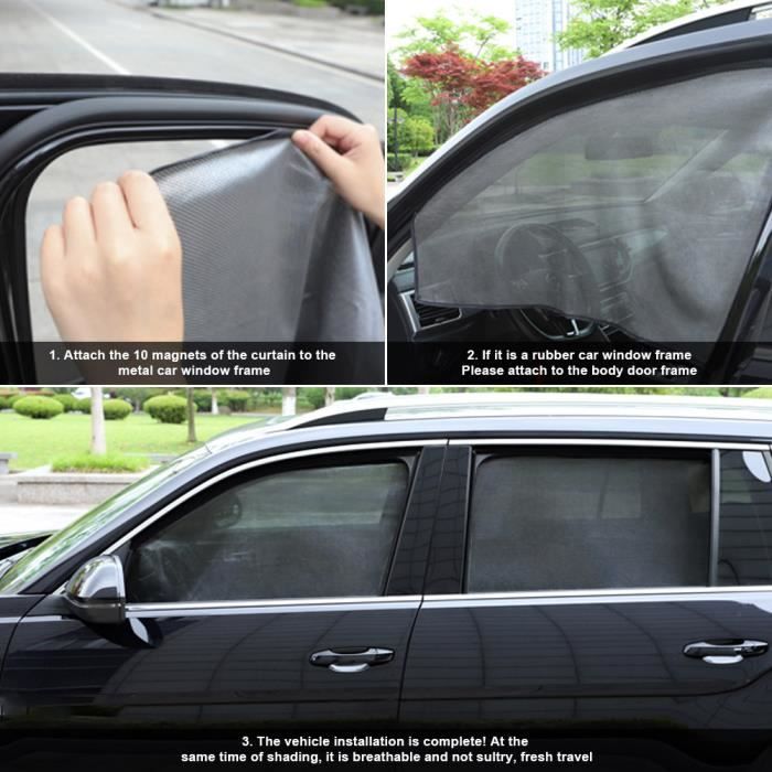 Pare-soleil de fenêtre pour la voiture Arrière magnétique pare-soleil  rideau Perspective maille couverture de Protection solaire