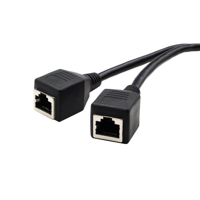 Connecteur répartiteur Covvy RJ45 adaptateur réseau femelle à femelle 1 à 2  ports femelles CAT 5/CAT 6 LAN câble Ethernet double