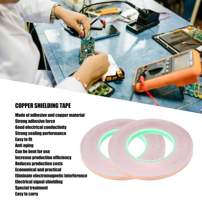 20M X 30Mm Feuille De Cuivre Bande Ruban, Emi Blindage Ruban Adhésif, Ruban Anti-Limaces