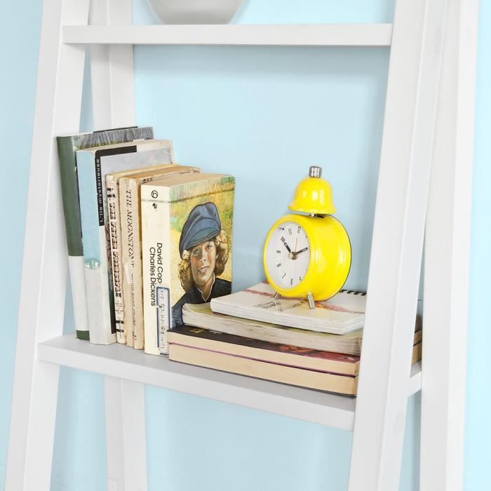SoBuy FRG116-K-W Ladderrek - Opbergplank Boekenplank met lade - Wit -160x44x40cm (HxBxD