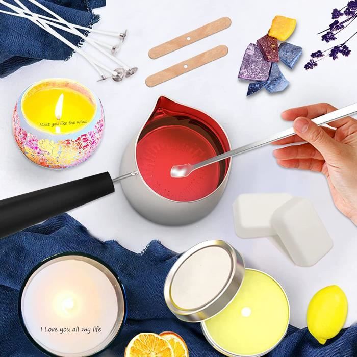 Kit de fabrication de bougies parfumées bricolage outils d'artisanat de  bougies avec réchaud chauffante électrique pour fête - Cdiscount Beaux-Arts  et Loisirs créatifs