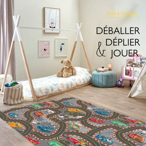 Grand Tapis De Jeu éducatif Pour Enfants 200x300cm, Bleu Multicolore, Tapis D'apprentissage Maison/école
