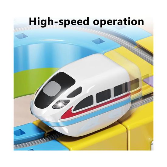 Ensemble Train Cube Magic Rail - Train Électrique Flexible Avec Piste 3D, Sons Et Lumière Pour Enfants