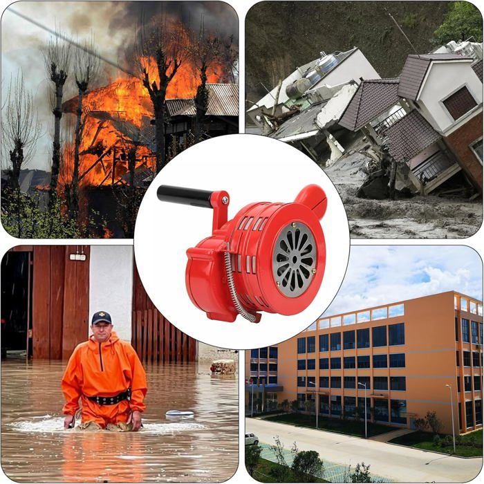 Sirène à Main Mil-Tec – Aluminium, Manivelle, Alerte Aérienne, OTAN, Armée, Pompiers