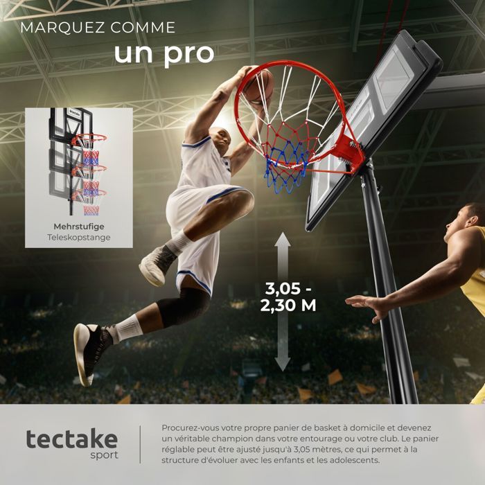 COSTWAY Panier de Basket Extérieur avec 5 Hauteurw Réglablew 158-210 cm COSTWAY Panier de Basket Extérieur avec 5 Hauteurw Réglablew 158-210 cm