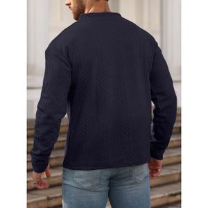 Pull Sans Manches Homme Col V Tricoté - Côtelé, Décontracté, Pour école/bureau, Hiver - 5