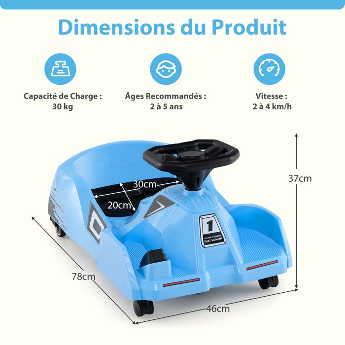 Voiture électrique Enfant 3-en-1 – Nettoyage, Conduite, Rangement, 12V, 5 Vitesses, Balai Amovible, Siège Double, Max 72,6 Kg, Pour 3 Ans Et Plus - 4