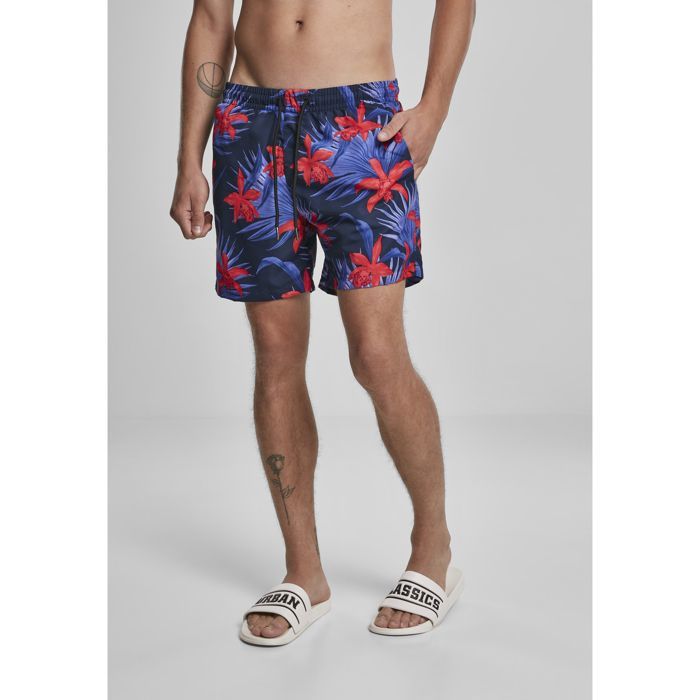 Urban Classics - Short de bain motif/style Bloc - Bleu marine - Homme - 21.99