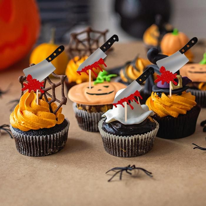 Lot De 70 Décorations Halloween Pour Cupcakes - Maison Hantée, Citrouille, Chauve-souris, Etc.