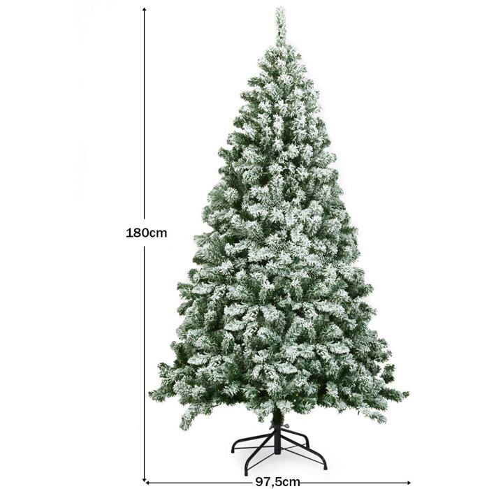GOPLUS Sapin De Noël Artificiel Lumineux 180CM,LED Lumière 6 Couleurs,8 Modes D’Éclairage,Etoile