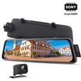 AUTO-VOX 1080P Dashcam avec Sony Sensor,Vision Nocturne, Rétroviseur à Ecran Tactile de 9,35 Pouces avec Caméra de Recul-0