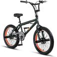 Licorne Bike Jump Premium BMX Système de rotor à 360° 4 niveaux en acier [Noir/Vert citron, Freestyle-Fatbike]-0