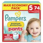 74 Couches Pampers Premium Protection Pants, Taille 5