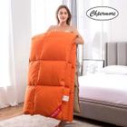 NICEFEEL Couette en Duvet d'Oie Blanche/Canard 220x240cm 4kg - Orange - Cinq Étoiles - Chaude - Naturelle