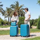 Numada - Jeu de valises bleu électrique 3pcs ABS Cabin Suitcase 53cm, Medium 63cm and Toilet Bag