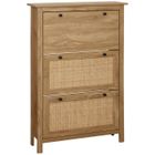 HOMCOM - Meuble à chaussures - Panneaux de particules - 80x23.5x121.5cm - Bois naturel