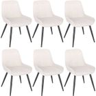 WOLTU Chaises de Salle à Manger Lot de 6, Chaises Relaxantes en Velours, Ergonomiques avec Dossier, Crème Blanc BH331cm-6