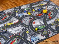 Snapstyle - Tapis de jeu pour enfant Disney Cars gris circuit de route - 17 tailles disponibles - 80x160 cm